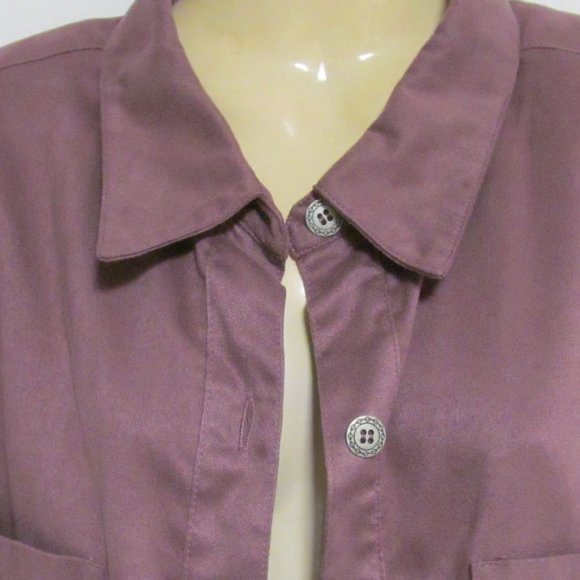 Alfred Dunner Mauve Shirt Button Up Long Sleeve - Picture 5 of 12